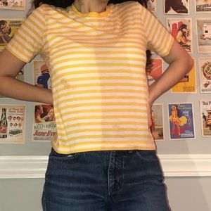 Two yellow striped tees!